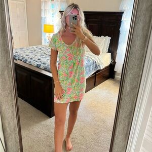 Lilly Pulitzer Britton T-shirt Dress Hot Wings Flamingo